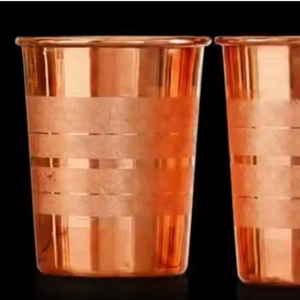 Juego de vasos de cobre martillado de primera calidad, vasos de cobre puro para beber, con beneficios para la salud, reutilizables para uso en la cocina. - Product Image 1