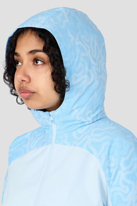 <b>Women</b>’s Light Blue Color Block Windbreaker Jacket and <b>Shorts</b> Set Lightweight Zip Up Hooded Sports Tracksuit Printed Athletic - Product Image 6