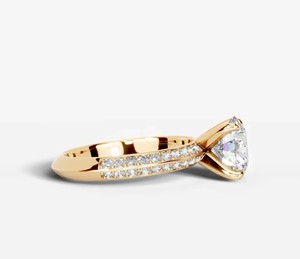 Anillo de Moissanita de Corte Redondo, Plata de Ley 925, Chapado en Oro Amarillo, Elegante y Lujoso Anillo de Compromiso, Boda, Promesa para Ella - Product Image 3