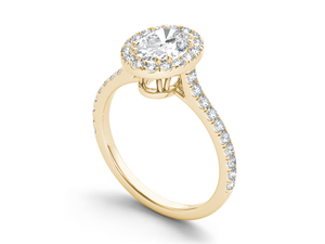 Anillos Clásicos de Compromiso, Boda y Aniversario en Oferta, Diamante Cultivado en Laboratorio con Corte Ovalado de 1 Quilate, Certificado por IGI, Anillo de Oro Sólido de 14K - Product Image 3