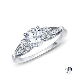 Bague de fiançailles vintage en or 10K style Milgrain avec diamant (naturel) central, vente en gros et au détail OEM - Product Image 1
