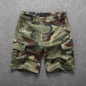 OEM Custom Hot Selling Summer Outdoor Buttons for Pants Street Style Side Pocket Trousers <b>Cargo</b> <b>Shorts</b> for Men Camouflage - Product Image 6