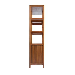 Étagère à livres double en bois massif avec étagères ouvertes et rangement inférieur pour meuble de présentation de salon - Product Image 4