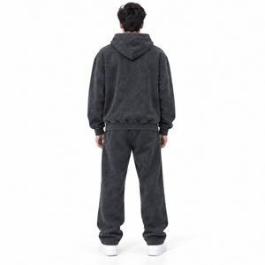 Conjunto Deportivo de Algodón Estampado Ecológico con Capucha, Resistente al Viento, para Invierno, con Logotipo Personalizado, Lavado Ácido, Premium, Suave y Transpirable - Product Image 2
