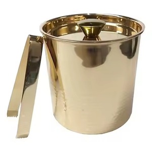 Decorative Metal Ice Beverage Tub Stainless Steel Party Cooler Bucket <b>Wine</b> Beer Chiller Tub for Wedding Event Use - Product Image 3