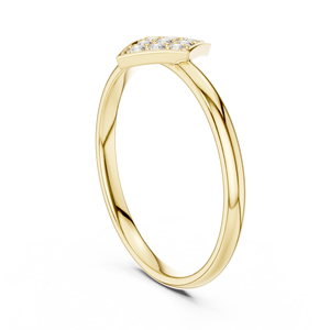 Anillo Geométrico Minimalista con Diamante de Corte Redondo para Mujer, Oro Amarillo Sólido de 14k, para Compromiso, Aniversario, Regalo de Boda - Product Image 4