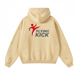 Sweat à capuche en coton épais personnalisé pour la vente en gros, imprimé, coupe oversize, décontracté, pour hommes - Product Image 2