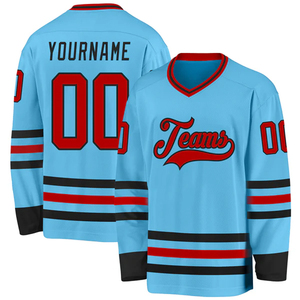Jersey de Hockey sobre Hielo Personalizado, Uniforme de Hockey Sublimado OEM, Uniforme de Hockey Personalizado para Equipos, Estilo Estadounidense, Ropa Deportiva Transpirable de Poliéster - Product Image 2