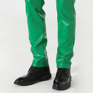 Pantalon en cuir PU pour homme, coupe slim, décontracté, streetwear, bas de tenue confortable, tissu durable et contemporain - Product Image 6