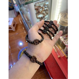 JIEYOU Brown Onyx Beaded Bangle Flower Charm <b>Bracelet</b> Handmade <b>Crystal</b> Style Buddhism Jewelry for Gift Wedding Party - Product Image 4