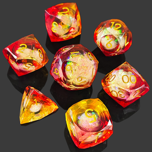 High Quality Resin Polyhedral Dice Set Pink Irregular Quicksand Dice for DND Rpg <b>Table</b> <b>Games</b> - Product Image 3