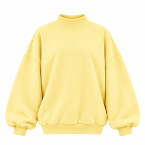 Relaxed Fit Mock Neck Sweatshirt Oversized <b>Long</b> <b>Sleeve</b> Casual <b>Top</b> Drop Shoulder Pullover Design Modern Everyday Streetwear - Product Image 2