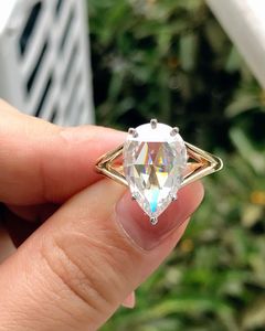 5 Carat Lab-Grown Pear Cut <b>Diamond</b> <b>Ring</b> 14K white Gold Classic Engagement Wedding Jewelry original - Product Image 1