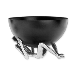 Bol design unique en verre et base métallique couleur argent, idéal pour la maison, l'hôtel, comme centre de table, ou pour servir les aliments, ustensile de cuisine. - Product Image 2