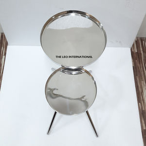 Table d'appoint multifonctionnelle moderne pour petits appartements, table d'appoint de canapé en acier inoxydable, design créatif pour le salon - Product Image 2