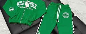 VARSITY SPORTS GEARS Mens Outerwear Sets Vintage Winter Thermal Knitted Embroidered Front Print Custom <b>Strip</b> Sweatsuits - Product Image 6