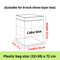 Sacs à gâteaux transparents épaissis recyclables en plastique LDPE avec impression sérigraphique pour l'emballage de pain, desserts, pâtisseries et plats à emporter