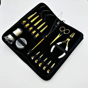 Kit de aplicación y mantenimiento de extensiones de cabello con herramientas profesionales completas para extensiones de cinta, clip, trama, microanillos y queratina. - Product Image 1