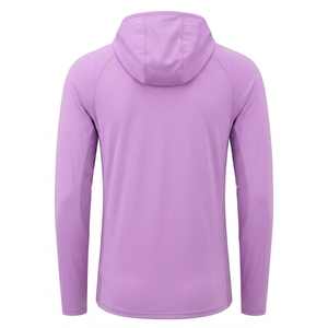 Chemise à capuche respirante anti-UV UPF 50 à manches longues unie violette personnalisée pour homme - Product Image 2