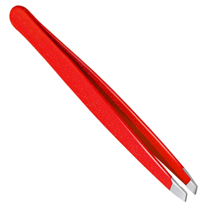 Pinzas de Depilar de Acero Inoxidable con Punta Inclinada Roja, Herramienta de Belleza para Depilación, Pinzas Modernas y Duraderas - Product Image 2
