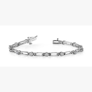 Pulsera de tenis para mujer con diamantes cultivados en laboratorio, engastados en punta, redondos, en oro blanco de 2.60 ct - Product Image 1