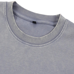 Men Boxy Acid Wash Casual Loose-Fit Short Sleeve Cropped Style Oversized Vintage Street Solid Heavyweight 100% Cotton 260GSM - Product Image 6