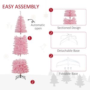 Albero di Natale Artificiale in Abete Douglas Sottile Non Illuminato, Alto 2,13 m, con 818 Rami Rosa Realistici - Product Image 5