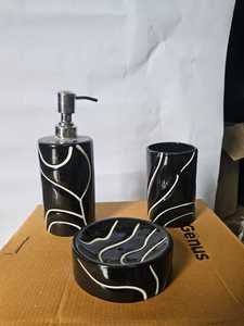 Ceramic Soap <b>Dispenser</b> 500ml Glossy Bathroom Pump <b>Bottle</b> for Wash Basin Hand Wash Liquid Holder Kitchen Sink Use - Product Image 2