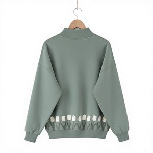 Sudadera Larga con Cuello Alto Estampada de Estilo Urbano para Mujer, Holgada, Informal, para Invierno, para Looks Modernos - Product Image 1