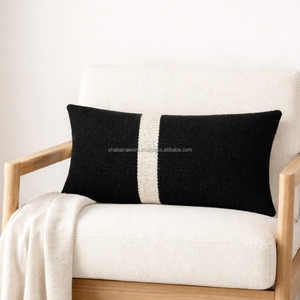 Decor Black <b>Pillows</b> Slip Covers Decoration for <b>Sofa</b> Luxury Loomed Woven Cushion Cover with Soft Textures 10X20 Pillowcase - Product Image 2