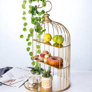 3- Tier Cupcake <b>Stands</b> Iron <b>Bird</b> Cage Dessert Display <b>Stand</b> Snack Plate Cupcake Tower for Cheese Cake Cookie Cake <b>Stand</b> - Product Image 4