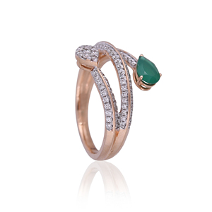 Bague de mariage Ivaan Jewels en argent sterling 925 plaqué or rose, sertie de zircone cubique en forme de poire, design ouvert et enveloppant, tendance - Product Image 6