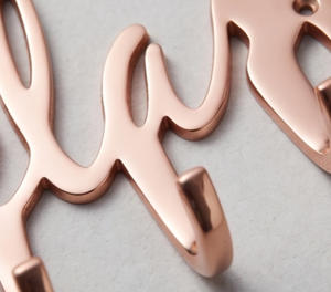 Elegant Relax Letter <b>Wall</b> Hook Copper Metal 4 Hooks Modern Design for <b>Clothes</b> and Keys Drill Installation - Product Image 2