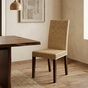 New Modern Minimalist Vertical Weave Rattan <b>Dining</b> Chair Wood Eco-Friendly Kitchen Restaurant Seating Furniture Accent <b>Armchair</b> - Product Image 4