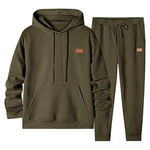 Conjunto Deportivo de 2 Piezas para Hombre, Sudadera con Capucha y Pantalones Jogger de Punto Texturizado, Sudadera Deportiva con Pantalones Jogger Jacquard, Bolsillos Laterales, Elástico - Product Image 6