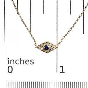 Collana con Pendente Occhio Turco in Oro Giallo 10K, 18 Pollici, con Zaffiro Blu e Accenti di Diamanti, Colore H-I, Purezza I1-I2, Gioielleria Fine - Product Image 5