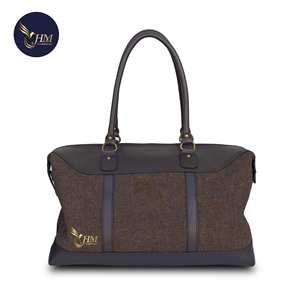 Sac de Voyage Grande Capacité en Cuir Véritable et Laine avec Fermeture Éclair, Fabriqué au Vietnam, Sac Polochon Tendance 2026 pour Hommes et Femmes - Product Image 1