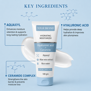 Crema Hidratante Facial con Ceramidas y Logotipo Personalizado para Reparación de la Barrera Cutánea, Hidratación Profunda y Cuidado Diario - Product Image 3