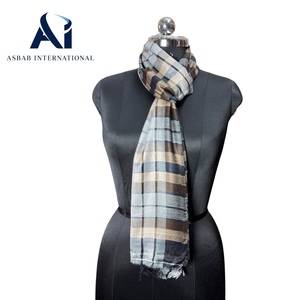 Hot Seller Earthy <b>Tartan</b> Plaid Cotton <b>Scarf</b> Premium Handmade <b>Scarf</b> Handloom Woodland Check Shawl Heavy Textured Winter Muffler - Product Image 2