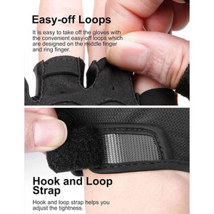 Gants de cyclisme unisexes Perfectionists à demi-doigts, imprimé animal, enduits de polyuréthane, noirs, en tissu tissé, antidérapants, pour la course - Product Image 5
