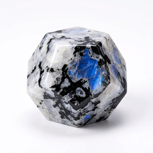 High Quality Crystal Dodecahedron <b>Rainbow</b> Moonstone Stone Dodecahedron Gemstone Healing Natural Stone Crystal Crafts Wholesaler - Product Image 1