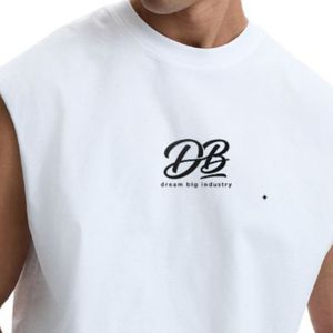 Camiseta sin mangas de algodón de corte holgado para hombre, chaleco informal premium para gimnasio, fabricante OEM ODM personalizado - Product Image 3