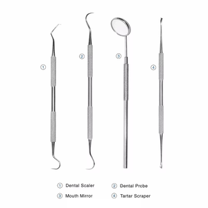 Kit d'hygiène dentaire manuel 4 pièces : Outils de dentiste, détartreurs pour le nettoyage buccal, équipement de remplissage dentaire, éliminateur de plaque réutilisable - Product Image 5