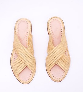 Women's Shoes-Raffia sandals-Flat sandals-Handmade Sandals-Open toe Sandals-Raffia <b>Slide</b>-Birthday Gift - Product Image 1