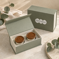 Boîte cadeau rigide magnétique en carton réutilisable et écologique, avec logo personnalisé imprimé, pour emballage de produits de soin de la peau et de bougies