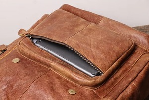 Masterpiece Vintage Leather <b>Backpack</b> <b>Waterproof</b> Anti-Theft Laptop Rucksack Genuine Leather Unit LBP-0436 - Product Image 2