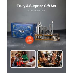 Juego de Coctelería de Acero Inoxidable de 18 Piezas, Herramientas de Bar con Soporte de Bambú, Kit de Bartender para Martini, Accesorios que Incluyen Cuchara Mezcladora - Product Image 6