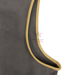 Chaleco polar gris con cremallera completa, cortavientos, sin mangas, con ribete amarillo, OEM, ropa de exterior, para caza y viajes. - Product Image 3