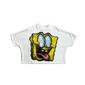 Logo personnalisé 300 GSM T-shirt à coupe large pour hommes, haut court, coupe boxy, Streetwear T-shirt en coton lourd, coupe en boîte, bouffée en détresse - Product Image 6