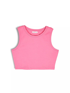 Women's Pink 100% Cotton Crop Tank <b>Top</b> Baby Tank Y2K Streetwear Casual Fashion Fitted Crop <b>Top</b> Wholesale Custom Logo Design <b>Tops</b> - Product Image 5